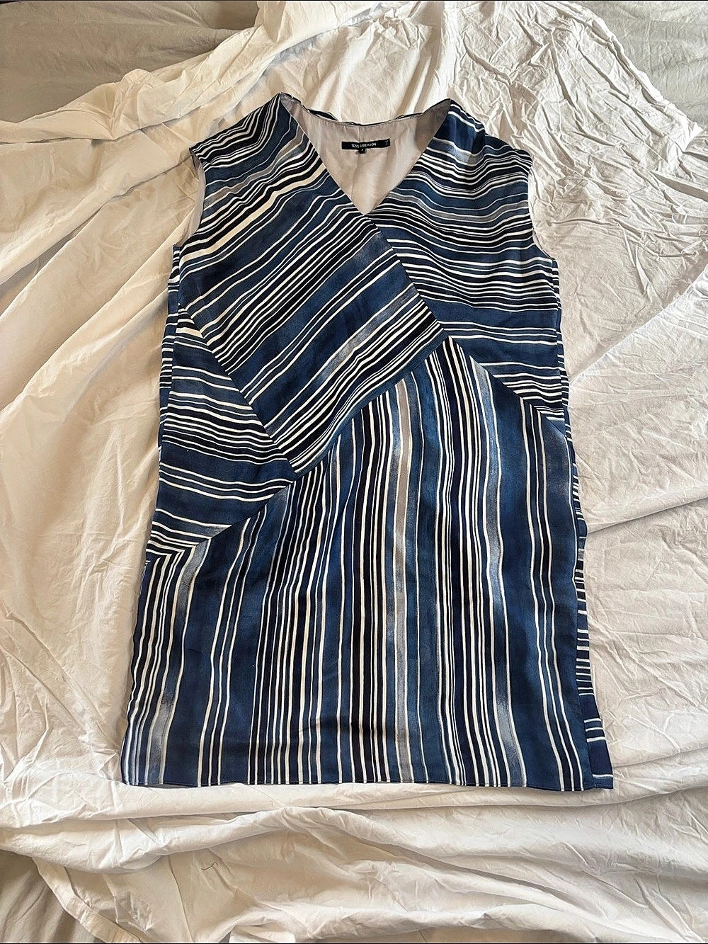 Tess Giberson Striped Mini Dress in Blue & White Size 6